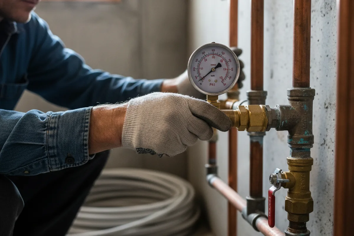 Pressure testing a repaired line during Water Line Repair in Wailuku